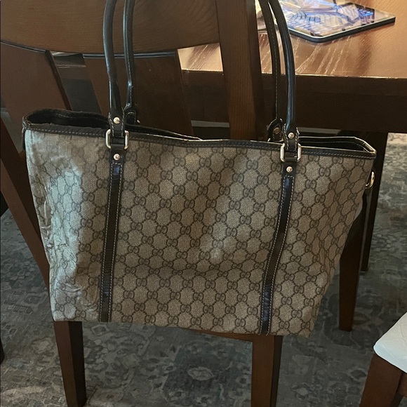 Gucci Beige and Brown Monogram Tote - Picture 1 of 15